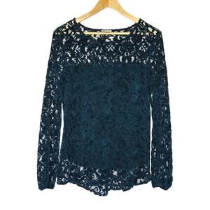 Sundance Womens Sheer Floral Lace Blouse Size M Boho Fairy Romantic Whimsigoth